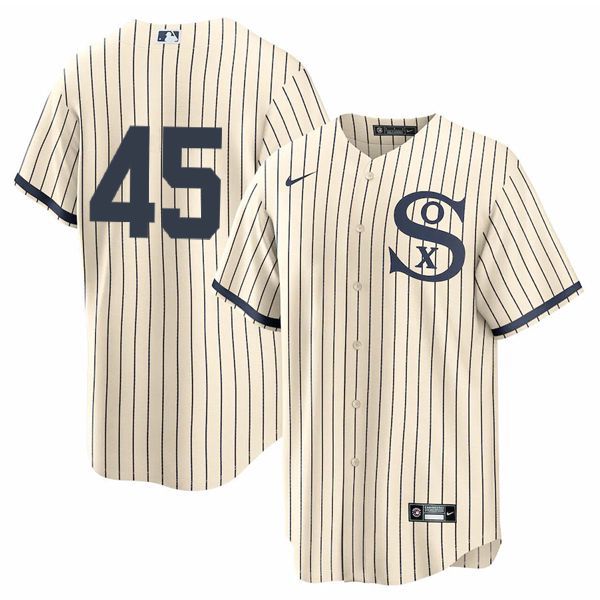 Men Chicago White Sox #45 No Name Cream stripe Dream version Game Nike 2021 MLB Jersey->chicago white sox->MLB Jersey